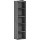 Vida Designs Oxford 5 Tier Cube Bookcase Storage Freestanding Shelving Display Unit, Grey