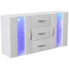Vida Designs Astro 2 Door 3 Door Led Sideboard Storage Cabinet Cupboard Buffett, White