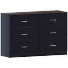 Vida Designs Riano 6 Drawer Chest Of Drawers Clothes Storage Bedroom Furniture, Black