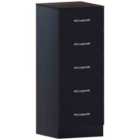 Vida Designs Riano 5 Drawer Narrow Chest Of Drawers Clothes Storage Bedroom Furniture, Black
