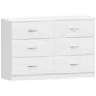 Vida Designs Riano 6 Drawer Chest Of Drawers Clothes Storage Bedroom Furniture, White