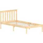 Vida Designs Milan 3Ft Single Wood Bed Solid Pine, Low Foot End, Pine, 90 X 190 Cm
