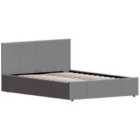 Vida Designs Lisbon 4Ft6 Double Faux Leather Ottoman Bed, Grey, 135 X 190 Cm
