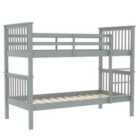 Vida Designs Milan Bunk Bed 3Ft Single Bed Detachable, Grey, 90 X 190 Cm
