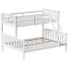 Vida Designs Milan Tripler Sleeper Bunk Bed Detachable 3Ft Single & 4Ft Double Bed, White, 90 X 190 Cm & 135 X 190 Cm