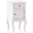Vida Designs Nishano 1 Drawer 1 Door Bedside Chest Drawers Storage Cabinet, White