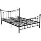 Vida Designs Paris 4Ft6 Double Metal Bed Finials, Black, 135 X 190 Cm