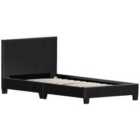 Vida Designs Lisbon 3Ft Single Faux Leather Bed, Black, 90 X 190 Cm