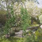Outsunny 7.5 x 3.7 x 1ft Black Garden Arch with Trellis Sides