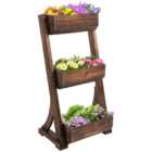 Outsunny 3 Tier Wooden Elevated Bed