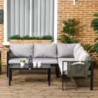 Outsunny 4 Seater Grey Garden Furniture Lounge Set