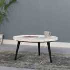 York Cofee Table With Marble Top And Metal Legs