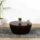 Natural Solid Dark Wood Coffee Table