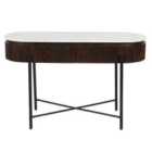 Luxor Mango Wood Console Table With Marble Top And Metal Legs