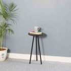 Luxor Side Table With Black Marble Top & Metal Legs