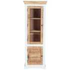Bianco Wood Bookcase/Display Cabinet - 3 Shelves & 1 Doors