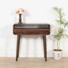 Franklin Dark Mango Wood Console Table With 2 Drawers