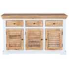 Bianco Wood Sideboard - 3 Drawer & 3 Doors