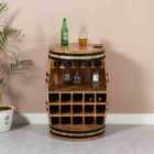 Natural Solid Dark Wood Barrel Wine Sideboard