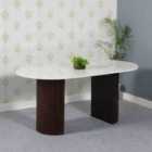 Luxor Mango Wood Dining Table 170Cm With Marble Top