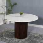 Luxor Mango Wood Dining Table Round With Marble Top