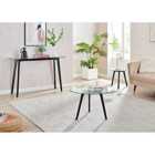 Furniture Box Malmo Glass and Black Wood Living Room Set - Round Coffee Table