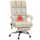 Vinsetto Executive Reclining Office Chair With Vibration Massage, Beige