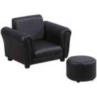 Homcom Homcom Kids Sofa Chair Set Armchair Seating, Black