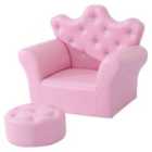 Homcom Homcom 2 Pcs Kids Sofa And Ottoman, Pink