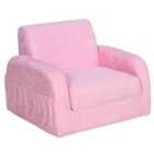 Homcom Homcom 2 In 1 Kids Armchair Sofa Bed Fold Out, Pink