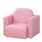 Homcom Homcom Kids Mini Sofa 2 In 1 Table Chair Set Children Armchair, Pink