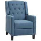 Homcom Button Tufted Recliner Chair, Blue