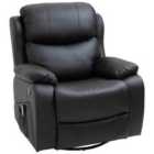 Homcom Pu Leather Recliner Chair With Massage And Heat, Black