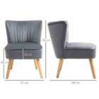 Homcom Fabric Accent Chair Modern Leisure Chair With Armless Design Grey