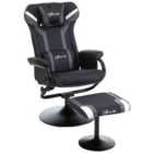 Vinsetto Video Game Chair And Footrest Set With Pedestal Base For Home Office Grey