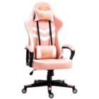 Vinsetto Racing Gaming Chair W/ Lumbar Support, Pink