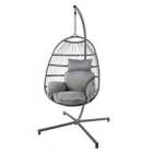 Outdoor Living Azura grey Hanging folding egg chair