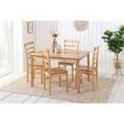 Birlea Cottesmore Rectangle Dining Set With 4 Upton Chairs Oak Effect