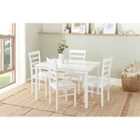 Birlea Cottesmore Rectangle Dining Set With 4 Upton Chairs White