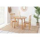 Birlea Pickworth Round Dining Set With 2 Upton Chairs Oak Effect