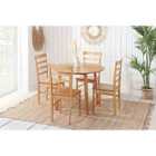 Birlea Pickworth Round Dining Set With 4 Upton Chairs Oak Effect