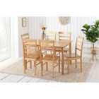 Birlea Cottesmore Rectangle Dining Set With 6 Upton Chairs Oak Effect