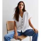 Off White Button Front Blouse