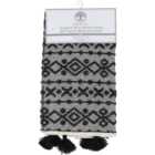 Pack of 2 Jacquard Terry Kitchen Towels with Tassels - Black