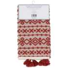 Pack of 2 Jacquard Terry Kitchen Towels with Tassels - Burnt Orange