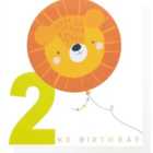 Lion Balloon 2nd Birthday Card