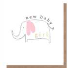 Elephant New Baby Girl Card