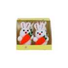 Bunnies With Carrots Easter Decorations 4 per pack