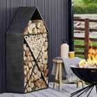 Ivyline House Sculptural Log Storage Natural Black