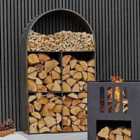 Ivyline Archway Sculptural Log Storage Natural Black